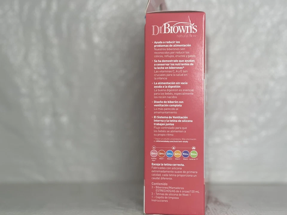 Dr. Brown's Natural Flow Biberón Paquete de 3 4oz Foto 2 de 4