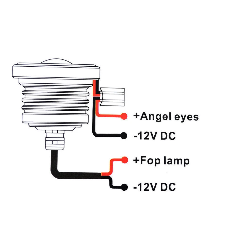 2x 3"" Amarillo LED Luz Antiniebla Proyector Lente Lámpara de Conducción con Halo Ojos de Ángel Blanco Foto 4 de 4