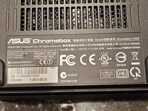 Asus Chrome Box CN62 7260HMW Intel Dual Band 1.7 2gb RAM 16gb Memory Mint 713 - Afbeelding 13 van 15