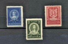 CROATIA # 56 - 58 Mint NH Complete 1943 Set of three Catherine Zrinski stamps