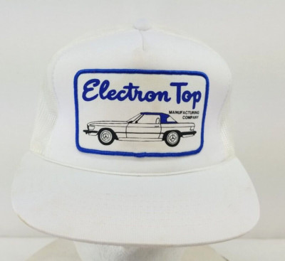 Vtg Electron Top Manufacturing Company Mercedes Benz Patch Mesh Trucker Hat cap