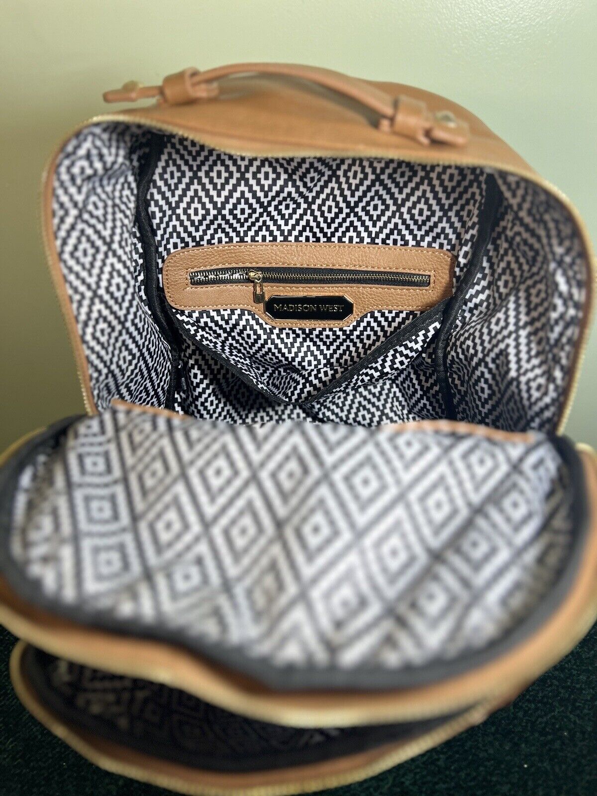 Madison West Black Leather Backpack Basketweave C… - image 10