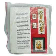 Vintage Artcrafts Concepts Crewel Cornucopia Bell Pull Wool 9" x 36"  Embroidery