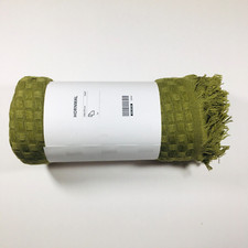 IKEA HORNMAL Throw Blanket 51  x67  Olive Green Soft New H-433