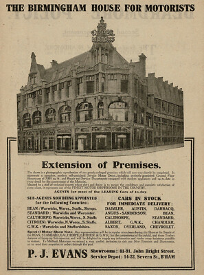 Rare Antique P J Evans Car Dealer Building Photo Print Ad
