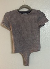 Women s gray stretch shirt bodysuit size small