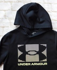 UNDER ARMOUR   Boys M Medium YMD   LOOSE Black Pullover Hoodie Sweatshirt DH24