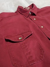 Eddie Bauer Vintage Elkhorn Canvas Button Up Size.L Tall Single Stitch