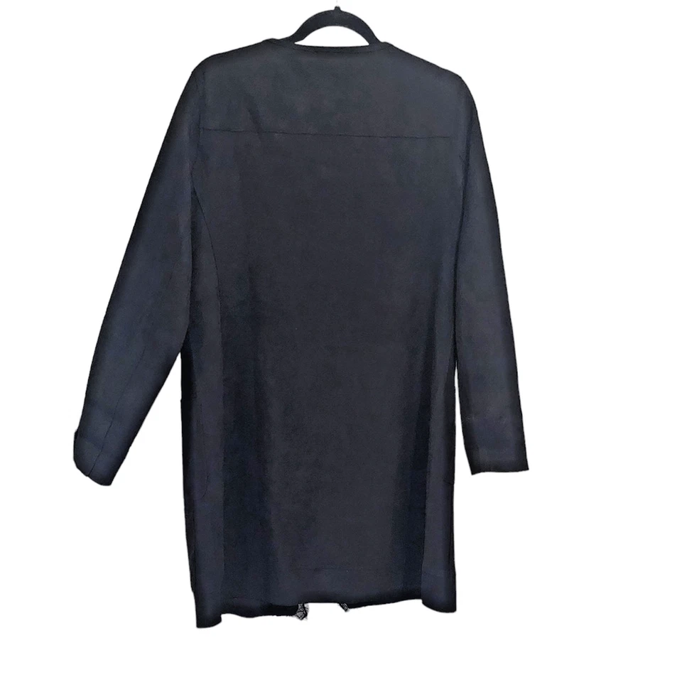 Joan Vass New York Chaqueta Negra Imitación Gamuza Ligera Vaquera Occidental m Foto 2 de 4