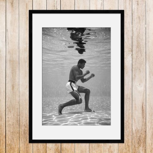 ALI UNDERWATER print, 1961. Muhammad Ali, boxer, boxing, Gallery Framed - A3 - Picture 1 of 5