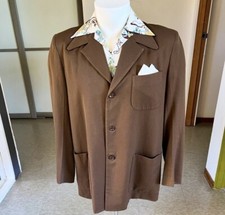 1940s Vintage Brown Gabardine Hollywood Jacket 38R