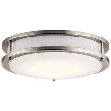 KICHLER Independence 11.75 in. 1-Light Brushed Nickel Integrated LED Flush Mount