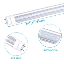 25/100Pack 22W 28W 4FT T8 LED Tube Light 4Foot G13 2-Pin Dual Power Garage Light