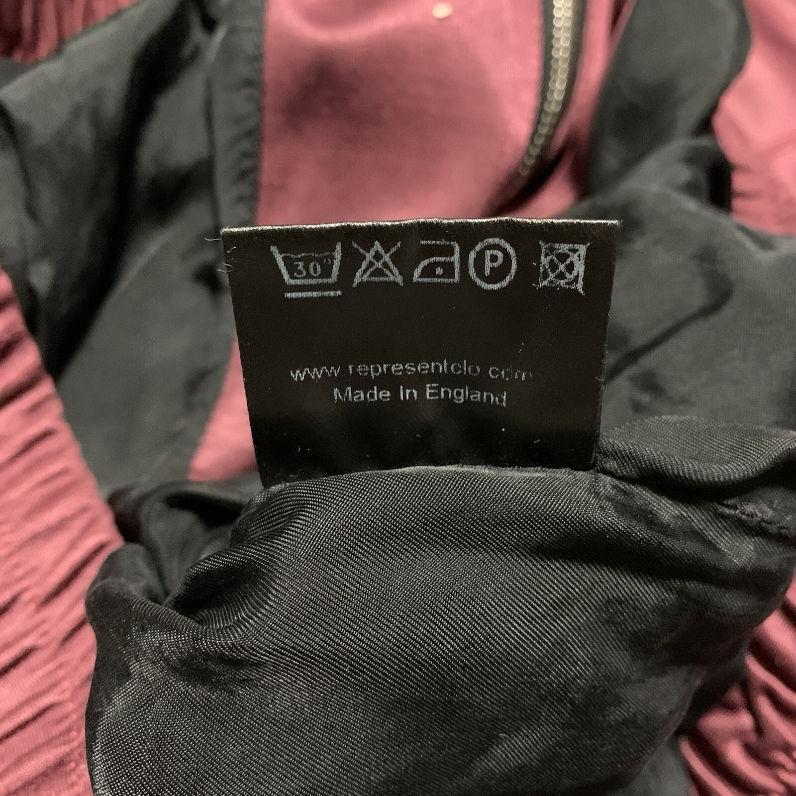 Represent Medium Track Jacket Burgundy Going Thro… - image 8