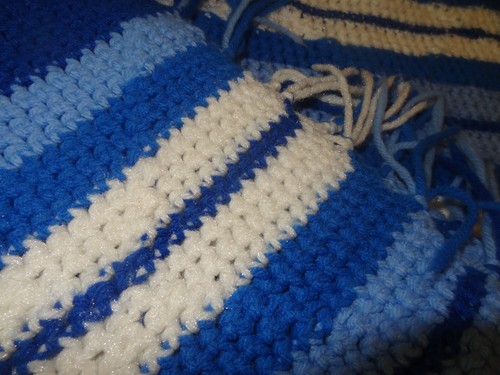 "Coperta blu all'uncinetto **vendita tenuta in Oklahoma** 50"" x 88" - Foto 2 di 2
