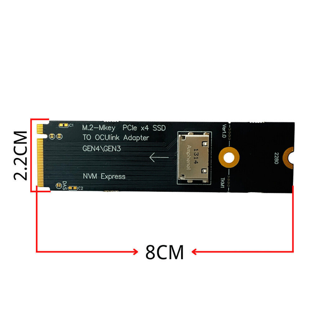 WORDIA Gen 4 Oculink (SFF-8611) vers PCIe SFF-8639 U.2 NVe avec