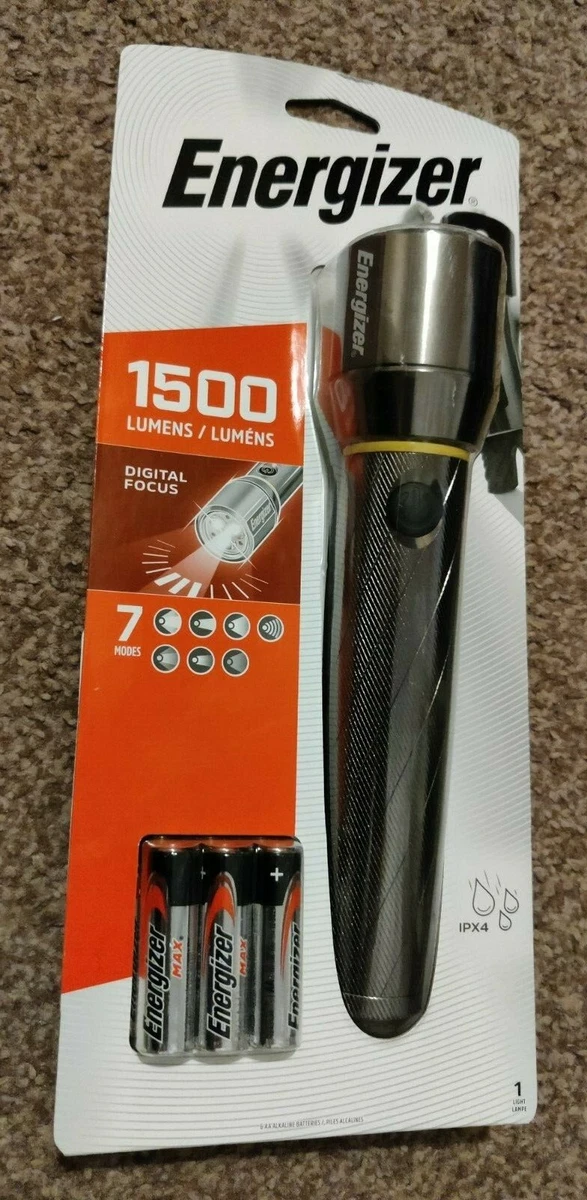 Energizer Vision Digital Focus 1500 Lumens Metal Torch (6 AA Batteries  Included) | eBay