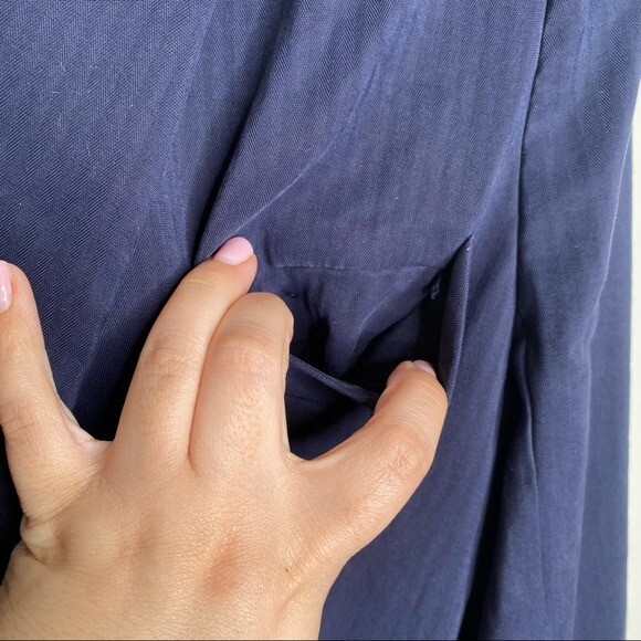 Something Navy Drapey Double Breasted Blazer in N… - image 7