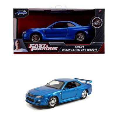 97185 BY JADA Fast And Furious Brian's Nissan Skyline GT-R R34 Blue 1:32 SCALE 