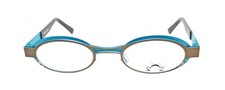 New Authentic Eye'DC V851 015 90s France Vintage Gray Blue Oval Eyeglasses Frame