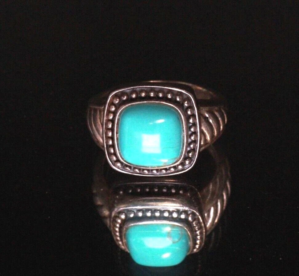 Sterling Silver QVC 925 Hallmarked JC Turquoise Ring eBay