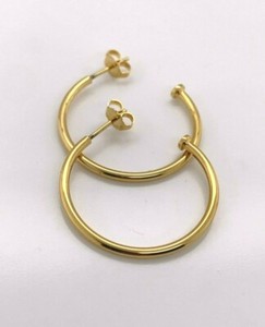 Authentic Thomas Sabo TCR590 Earrings Karma Bead 30mm Hoops Gold Plated S/Silver RRP $189