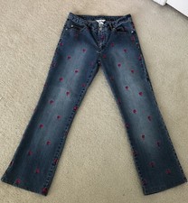 Lilly Pulitzer Denim Jean Pants Size 4 Embroidered Palm Trees Medium Wash