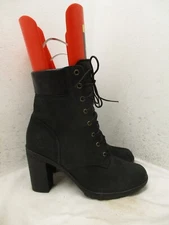 Timberland Earthkeepers Black Leather Lace Up Heeled Boots Size 9 Style 8432A