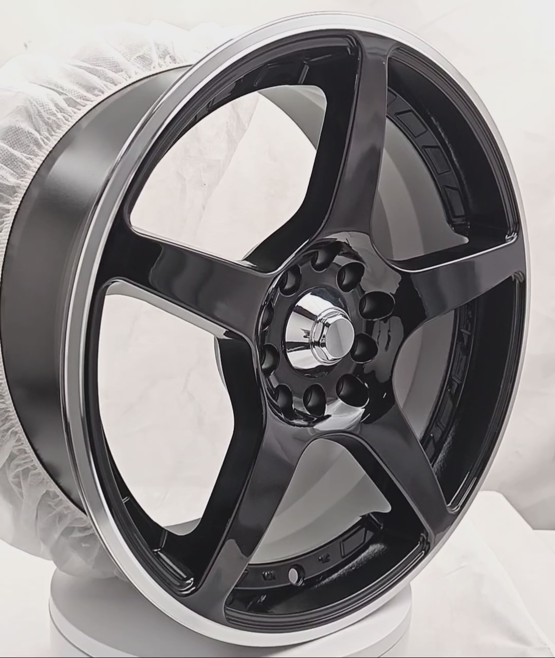 Palash Rims Rachi 16x7 Kudo Racing Gekka Black w/Polish Lip Wheels Rims | 5x100 | 5x114.3 ...