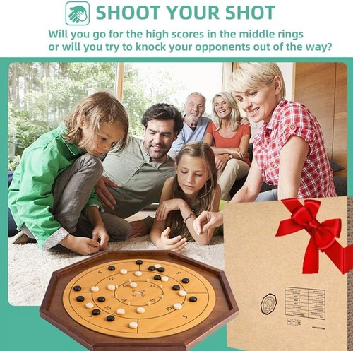 Crokinole & Checkers 27 pulgadas clásico Crokinole juego de mesa 22" superficie de juego - Imagen 8 de 11