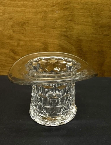 Vintage Fostoria American Clear Glass Top Hat Match/Toothpick Holder 2.25"