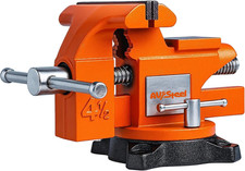 4-1/2" Bench Vise with 240° Flexible Swivel Locking Base and Anvil, High-Strengt