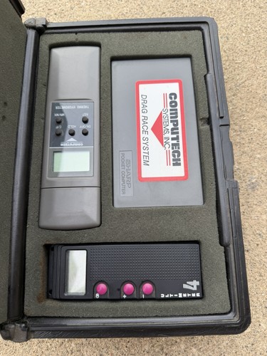 Vtg Computech Racing Sharp Pocket Computers Hygrometer Altimeter Drag Racing
