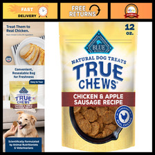 Tender & Chewy Chicken & Apple Sausage Dog Treats, 12 oz | Real Meat, USA Made,