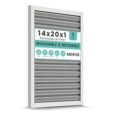 14x20x1 Reusable Air Filter, Washable, Merv 8, Electrostatic HVAC AC Furnace ...