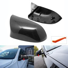 Carbon Fiber Style Wing Rearview Mirror Cover Cap For BMW X6 Series F16 2015-18