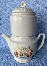Vintage Porcelier 3 Piece Vitreous China Teapot Coffee Diffuser USA Made
