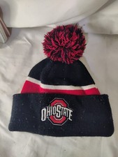 Ohio State OSU Buckeyes Cuffed Knit Winter Cuffed Beanie Hat Cap Pom Black