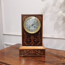 Antique Mantel Clock French Rosewood by Henry Marc Silk Suspension Restored
