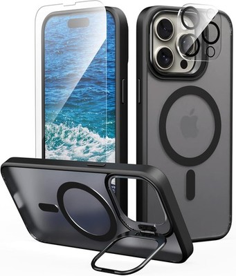 iPhone 14 Pro Max Case with Screen Protector & Camera Lens Protector, Black