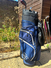 Wilson Golf Cart Bag Blue 7-Way Dividers 14-Club Capacity Zip Pockets