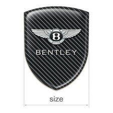 5-Piece Bentley Logo Stickers/Decals - Skylake Silver Chrome Finish, 30mm X 9mm
