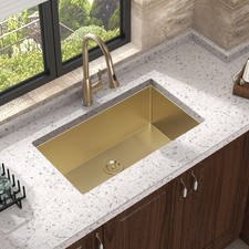 32" Undermount Kitchen Sink, Single Bowl 16g Stainless Steel Sink, 32"x19"x10"