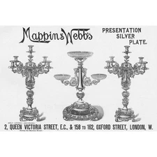 MAPPIN & WEBB Presentation Silver Plate Victorian Advertisement 1895