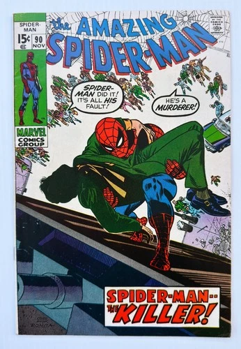The Amazing Spider-Man #90, Marvel 1970, Death of Captain Stacy FN/VF