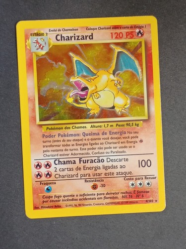 CGC Portuguese Charizard 1999 Base Set 4/102 Holo Pokemon Card - Picture 3 of 14