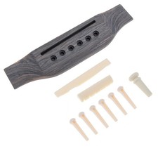 Wood Acoustic Guitar Bridge Set Bridge Pins / Saddle / Nut Saddle for 40 41 Inch