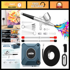 Airbrush Kit with Compressor, Dual Action 40 PSI, 10.5 L/min - Makeup, Nails, DI