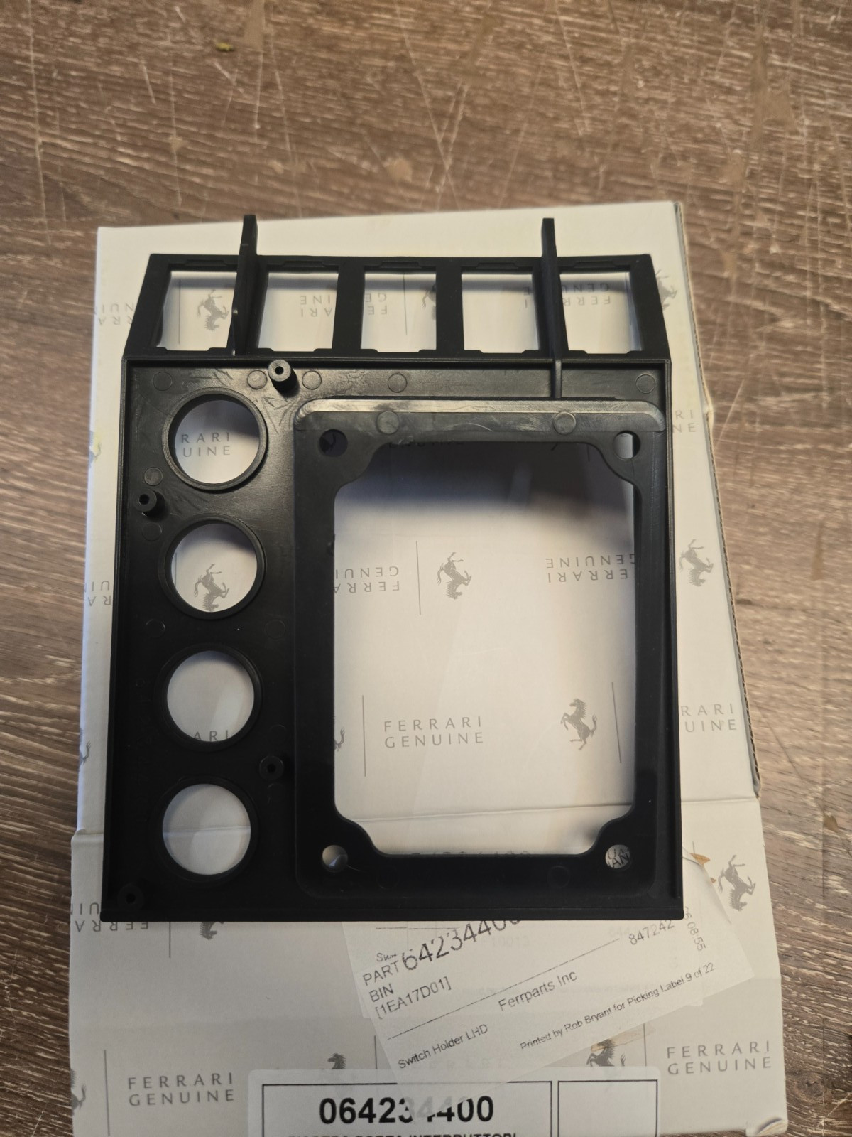 Ferrari 355 - TUNNEL Switch Holder Plate NEW OEM - P/N 64234400