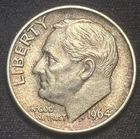1964-P Roosevelt Dime, BUnc, Near Mint, .90 Silver, Toned!